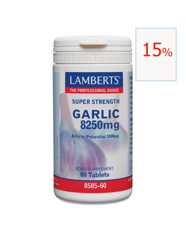 Garlic (Ajo) 8250 mg 60 tabletas. Lamberts