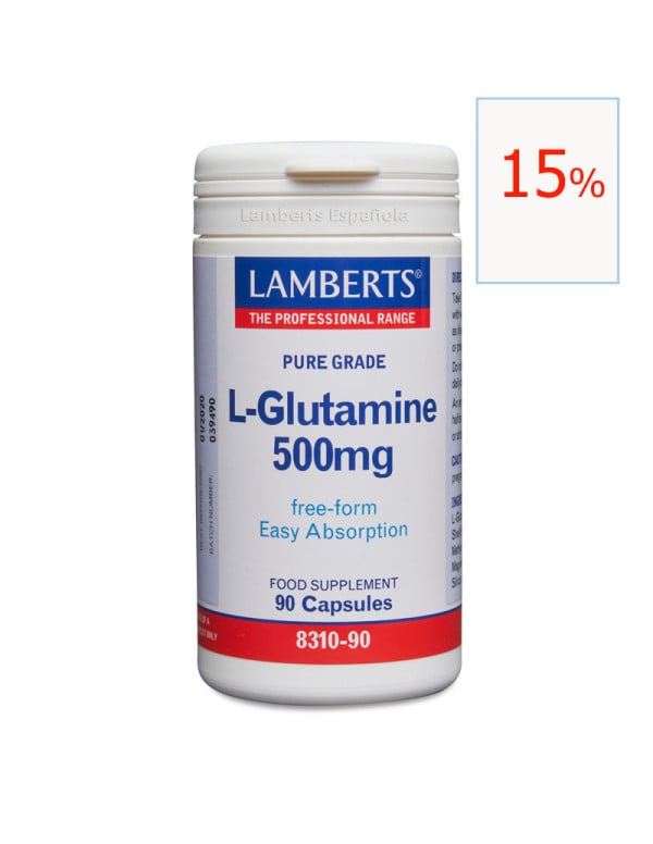 L-glutamina 500 g 90 cápsulas Lamberts