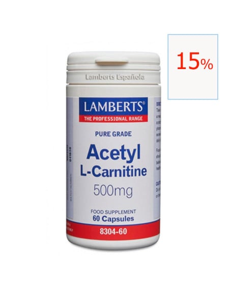 Acetyl L-carnitine 500 mg 60 cápsulas. Lamberts