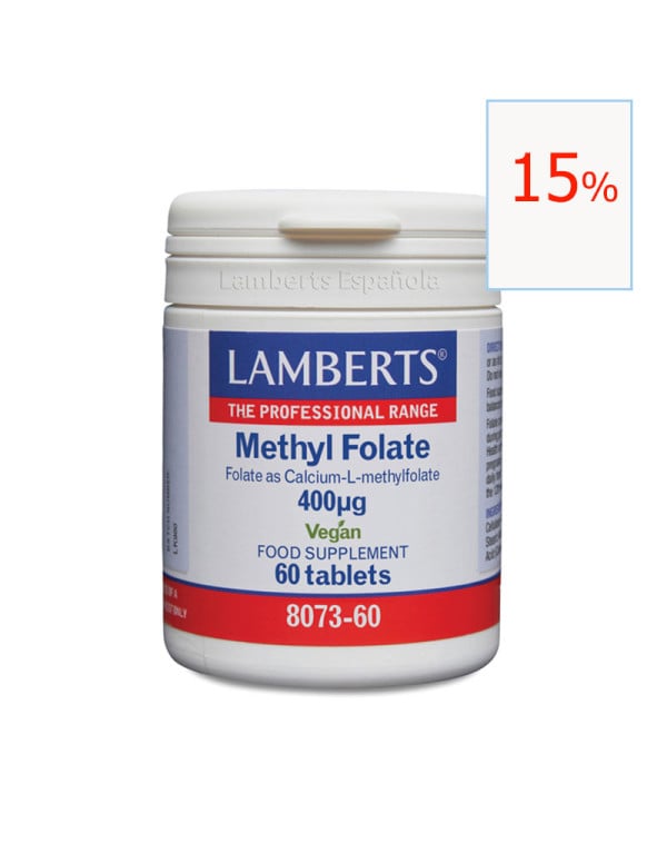 Methyl folate (Ácido Folico) 400 mcg 60 Tabletas. Lamberts