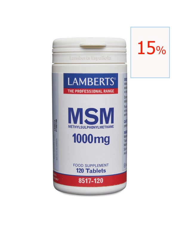 Msm (metilsulfonilmetano) 1000 mg 120 tabletas. Lamberts