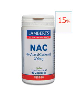 Nac N-acetil cysteine 300 mg 90 cápsulas. Lamberts