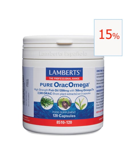 Pure Orac Omega (Aceite pescado 1200mg) 120 Perlas. Lamberts