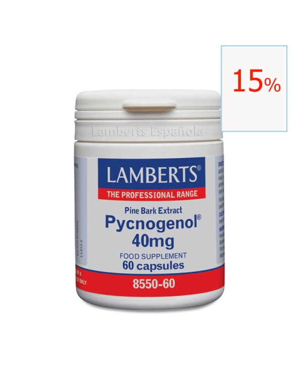 Pycnogenol 40 mg (extracto de pino) 60 cápsulas. Lamberts