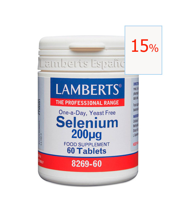 Selenium 200 mcg 60 tabletas. Lamberts