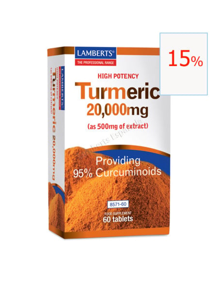 Turmeric (cúrcuma 20000 mg) 60 tabletas. Lamberts
