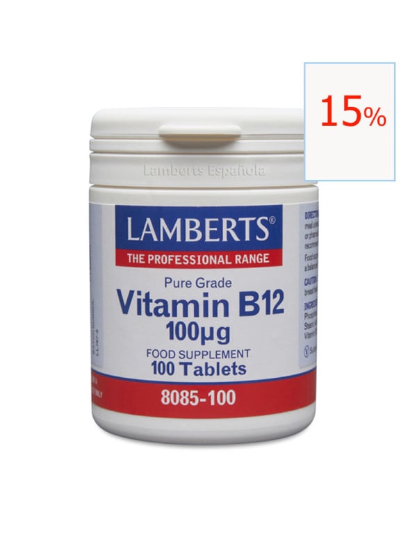 Vitamina B 12 100 mcg 100 tabletas. Lamberts