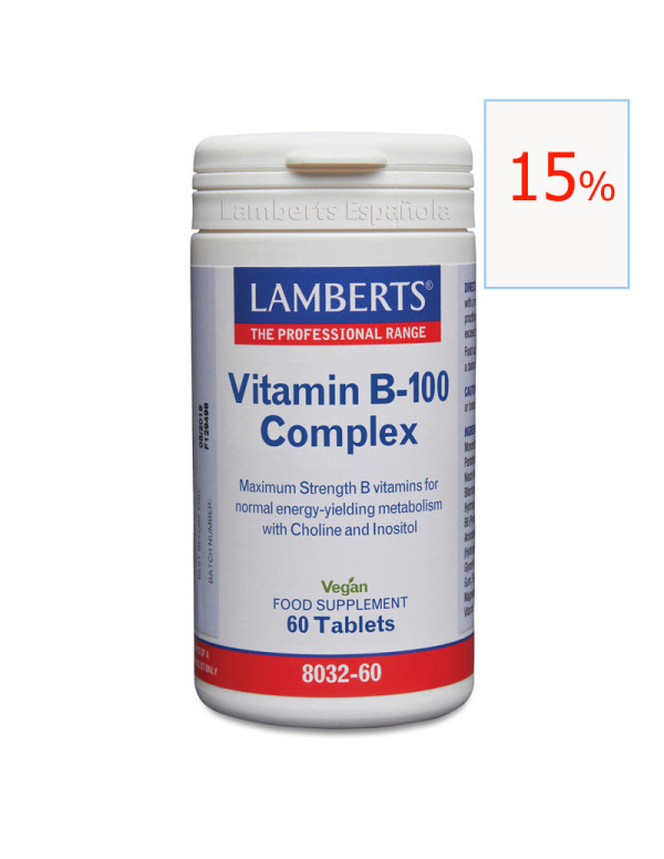 Vitamina B-100 Complex 60 tabletas Lamberts