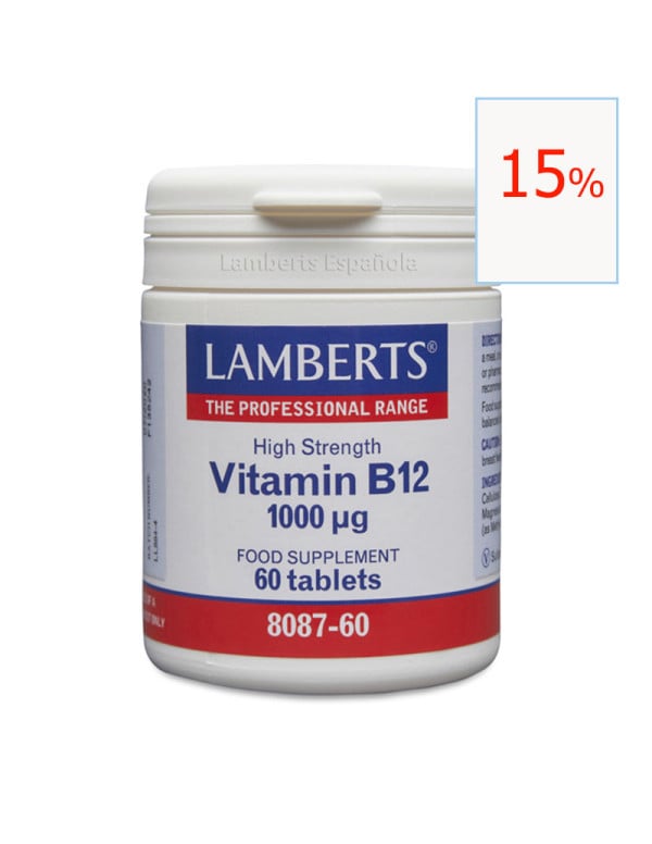 Vitamina B12 1000 mcg 60 tabletas. Lamberts