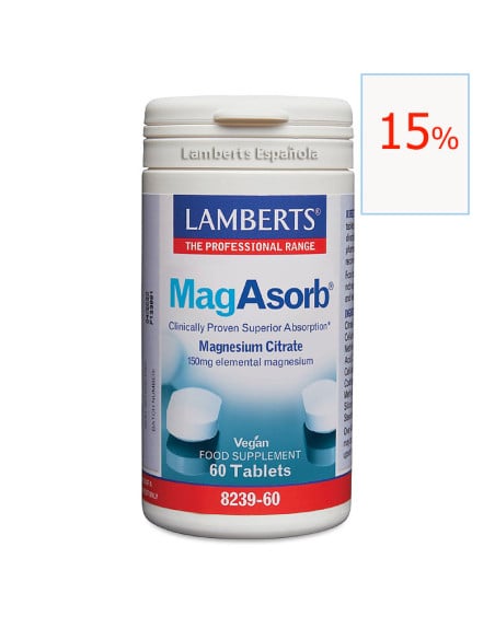 Magasorb (Magnesio como citrato 150 mg) 60 tabletas. Lamberts
