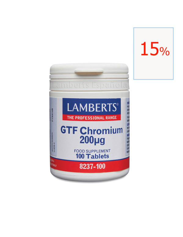 Cromo Gtf 200 mcg 100 tabletas. Lamberts