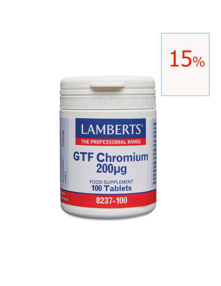 Cromo Gtf 200 mcg 100 tabletas. Lamberts