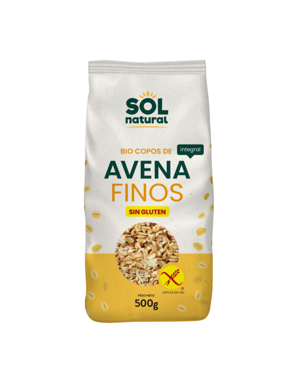Copos de avena finos sin gluten 1000 g.  Sol natural