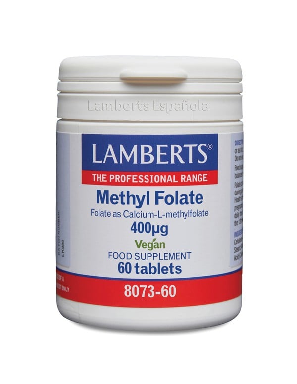 Pack x3 Methyl folate Ácido Folico400 mcg 60 tab. Lamberts