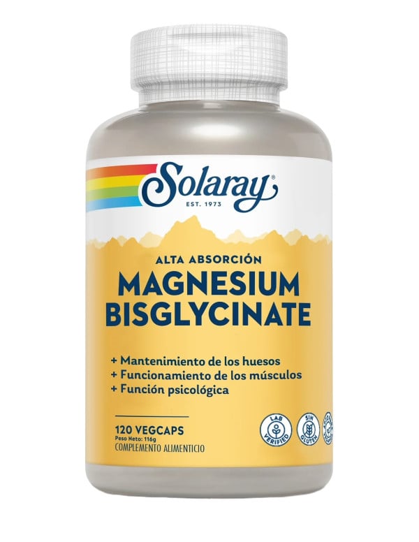 Bisglicinato de magnesio 120 cápsulas Solaray