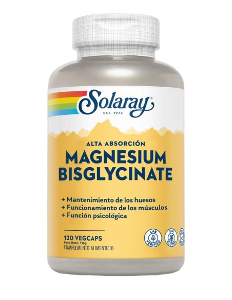 Bisglicinato de magnesio 120 cápsulas Solaray
