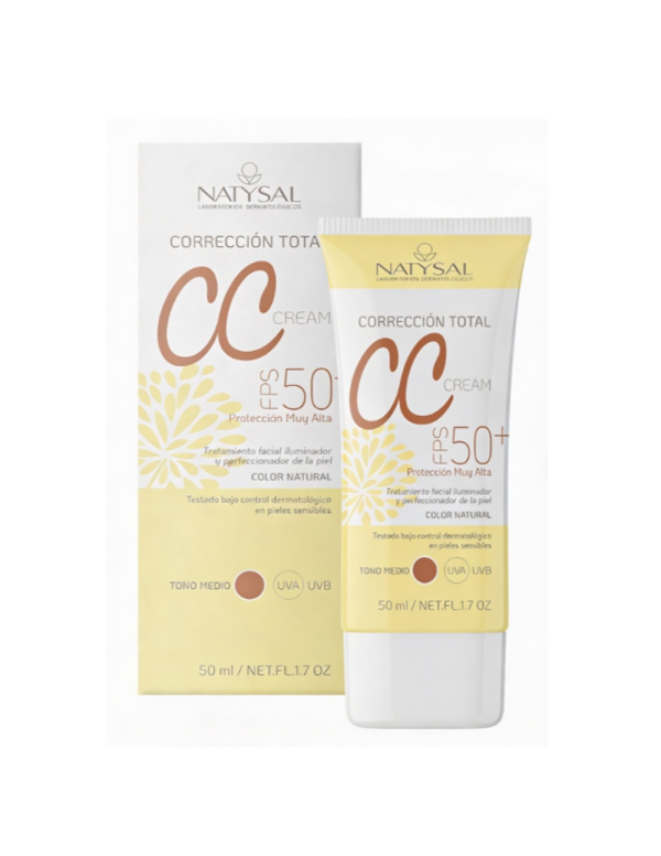 Cc Cream tono medio fps 50+, 50 ml. Natysal