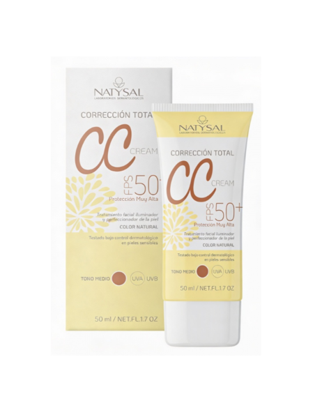 Cc Cream tono medio fps 50+, 50 ml. Natysal