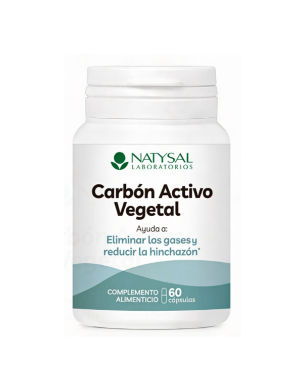Carbón activo vegetal 60 cápsulas. Natysal