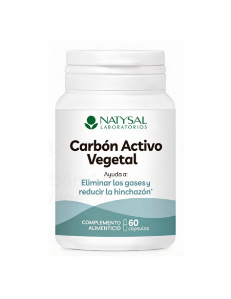 Carbón activo vegetal 60 cápsulas. Natysal