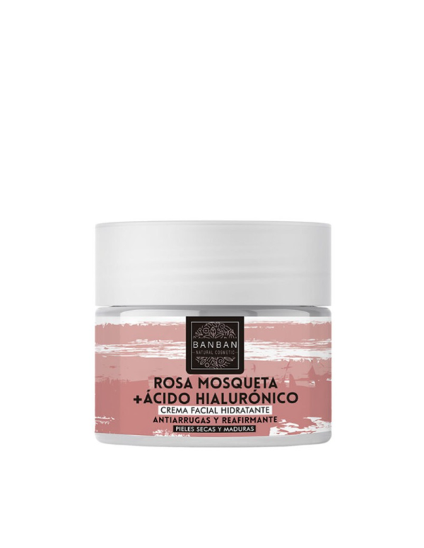 Crema facial rosa mosqueta y ácido hialurónico 50 ml. Banban