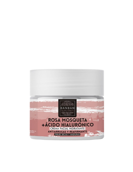 Crema facial rosa mosqueta y ácido hialurónico 50 ml. Banban