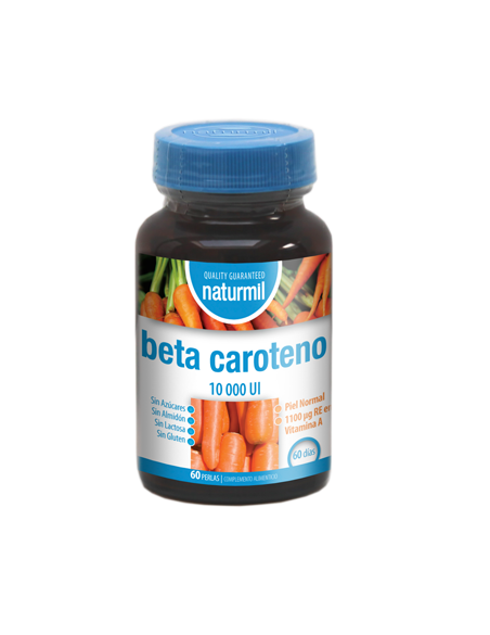Betacaroteno 10000 UI 60 perlas. Naturmil. Dietmed