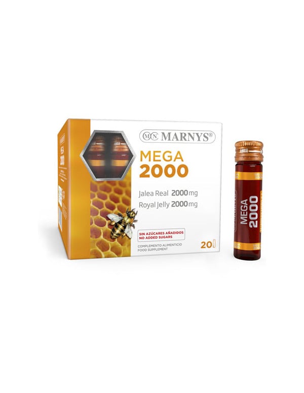 Mega 2000 mg jalea real 20 viales x10 ml. Marnys