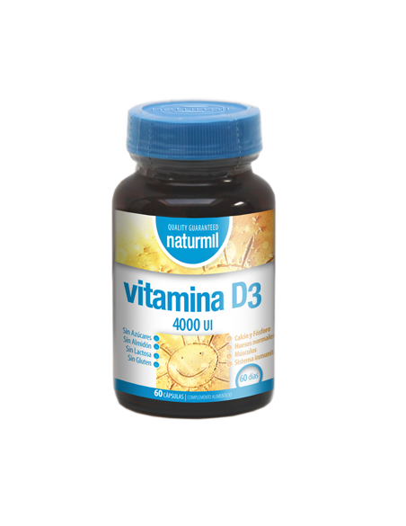 Vitamina D3 4000 UI 60 cápsulas. Naturmil. Dietmed